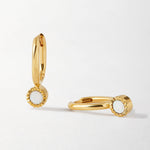 Brinco Gota Pedra do Mês - Outubro (Opala) - Ouro 18K | SILLENE