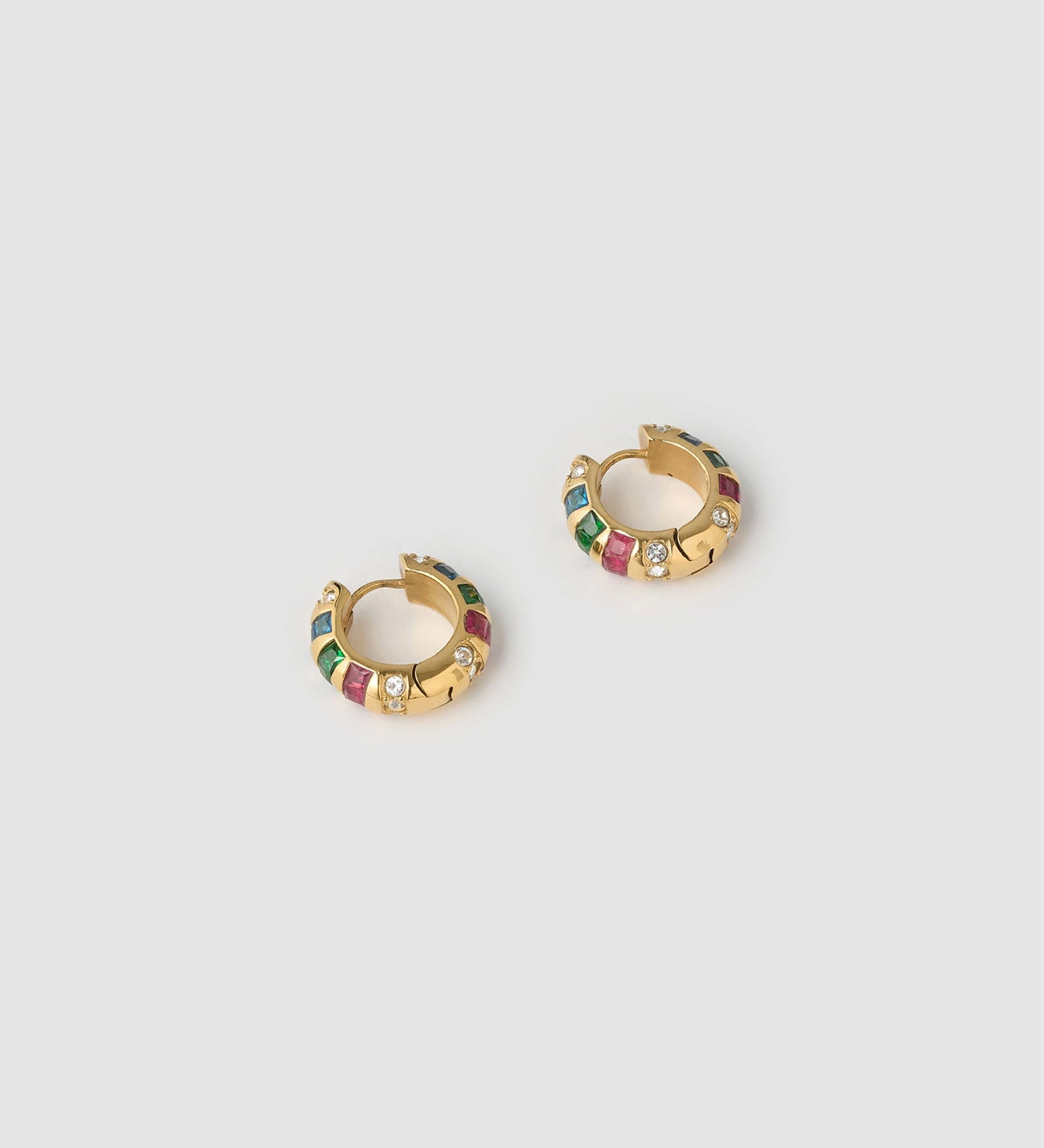 Brinco Hallie Multicolor - Ouro 18K | SILLENE
