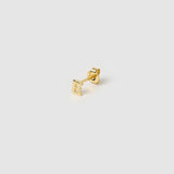 Brinco Inicial Unitário - Ouro 18K | SILLENE - Letra E - detalhe