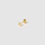 Brinco Inicial Unitário - Ouro 18K | SILLENE - Letra H - detalhe