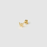 Brinco Inicial Unitário - Ouro 18K | SILLENE - Letra W - detalhe