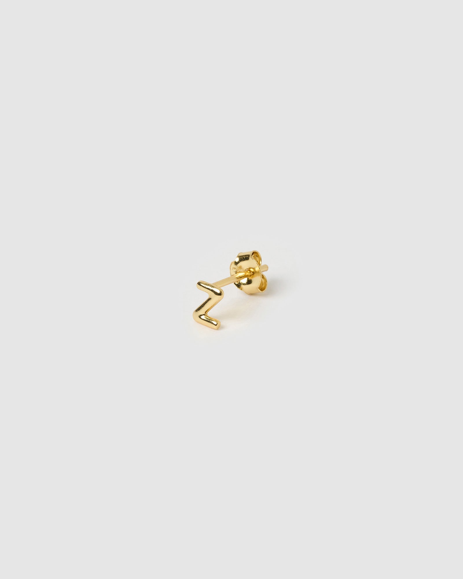 Brinco Inicial Unitário - Ouro 18K | SILLENE - Letra Z - detalhe