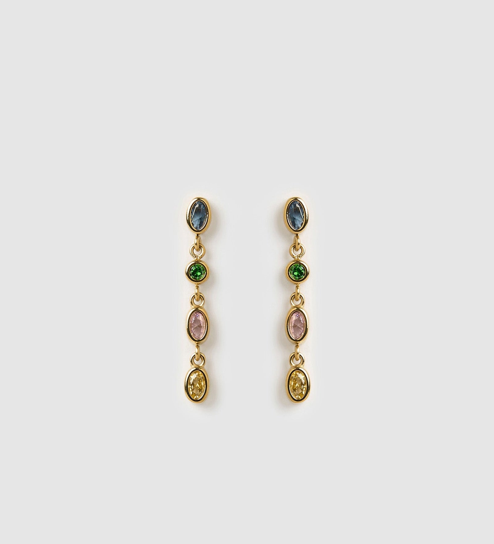 Brinco Isadora Azul Multicolor - Ouro 18K | SILLENE