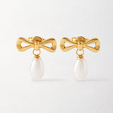 Brinco Laço Pérola - Ouro 18K | SILLENE
