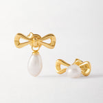 Brinco Laço Pérola - Ouro 18K | SILLENE