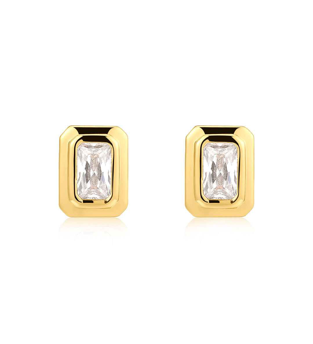 Brinco Lapidação Esmeralda com Zircônia - Ouro e Prata | SILLENE - acabamento em ouro 18K
