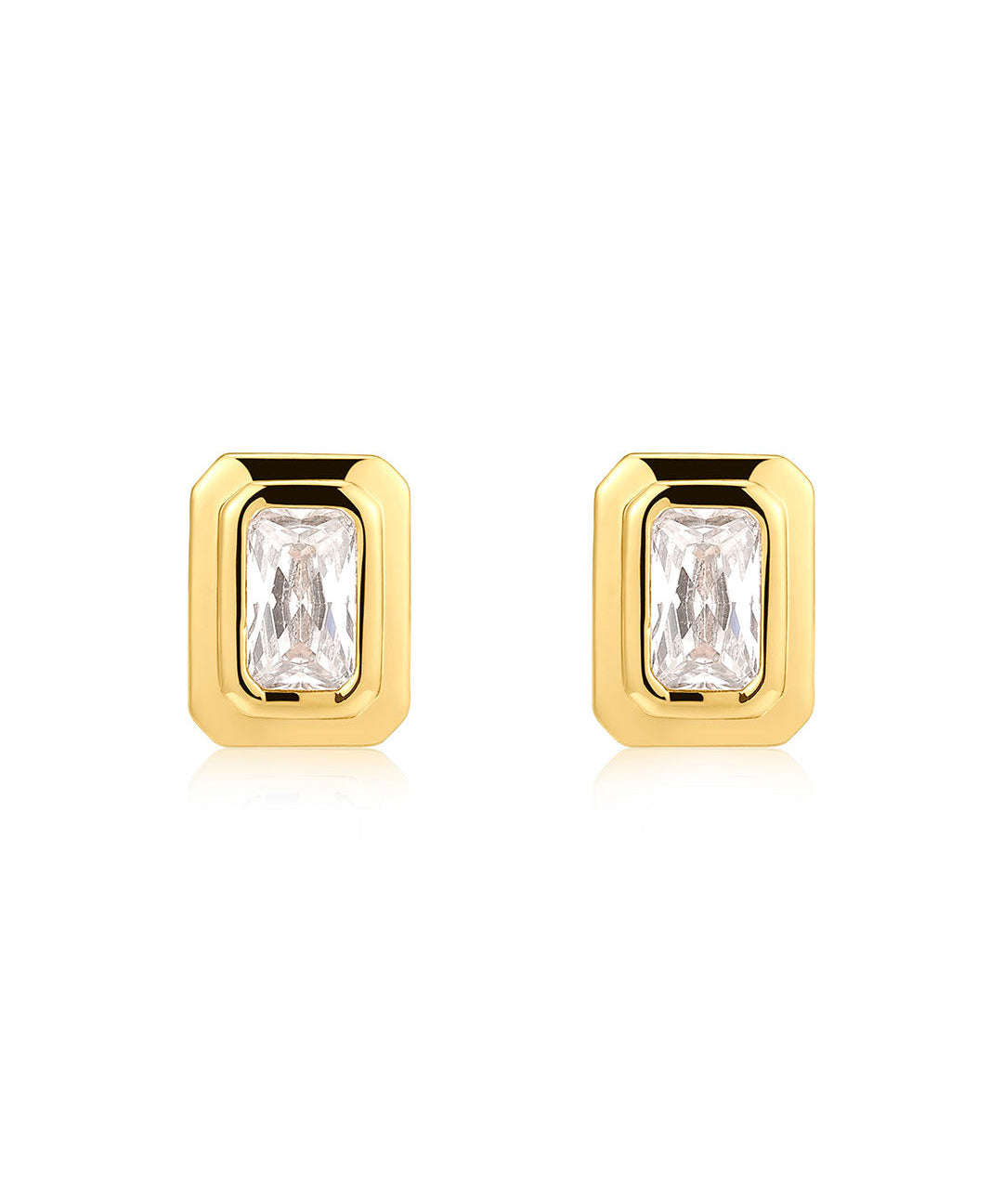 Brinco Lapidação Esmeralda com Zircônia - Ouro e Prata | SILLENE - acabamento em ouro 18K