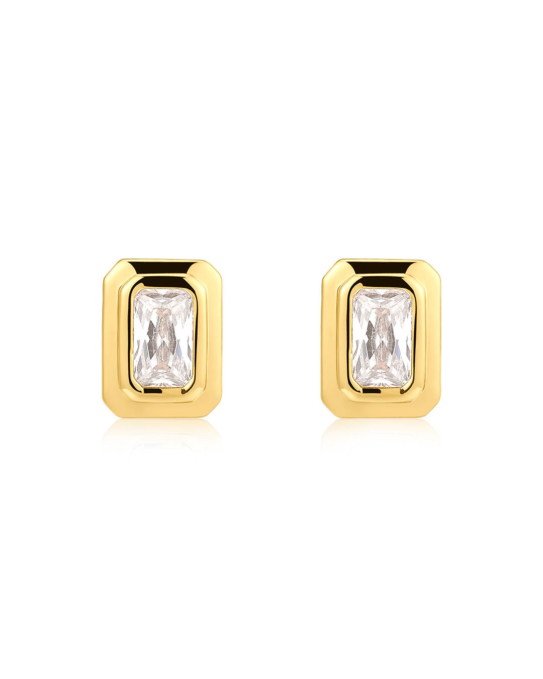 Brinco Lapidação Esmeralda com Zircônia - Ouro e Prata | SILLENE - acabamento em ouro 18K