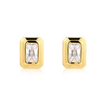 Brinco Lapidação Esmeralda com Zircônia - Ouro e Prata | SILLENE - acabamento em ouro 18K