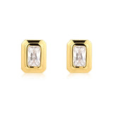 Brinco Lapidação Esmeralda com Zircônia - Ouro e Prata | SILLENE - acabamento em ouro 18K