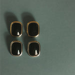 Brinco Midnight Mesa Statement com Ágata Negra - Ouro 18K - detalhe 03 | SILLENE