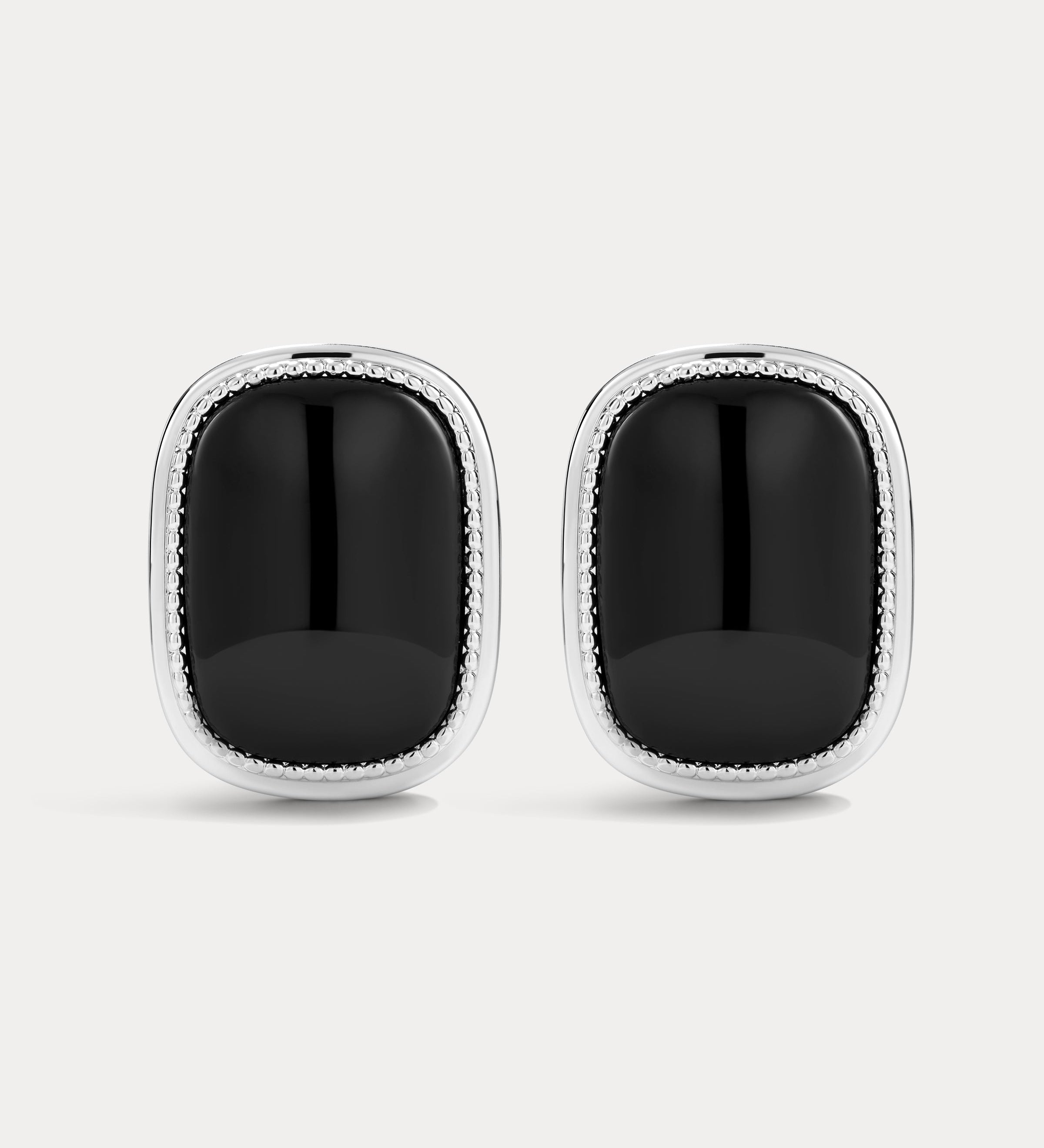 Brinco Midnight Mesa Statement com Ágata Negra - Prata | SILLENE