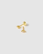 Brinco Mischa Tarraxa Plana - Ouro 18K | SILLENE