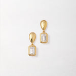 Brinco Pebble Pedra do Mês - Abril (Topázio Branco) - Ouro 18K | SILLENE