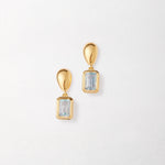 Brinco Pebble Pedra do Mês - Dezembro (Topázio Azul) - Ouro 18K | SILLENE