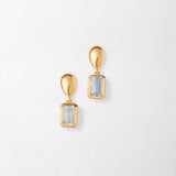 Brinco Pebble Pedra do Mês - Dezembro (Topázio Azul) - Ouro 18K | SILLENE