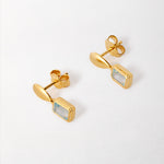 Brinco Pebble Pedra do Mês - Dezembro (Topázio Azul) - Ouro 18K | SILLENE