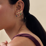 Brinco Pebble Pedra do Mês - Julho (Rubi) - Ouro 18K | SILLENE