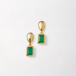 Brinco Pebble Pedra do Mês - Maio (Ônix Verde) - Ouro 18K | SILLENE