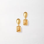 Brinco Pebble Pedra do Mês - Novembro (Citrino) - Ouro 18K | SILLENE