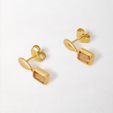 Brinco Pebble Pedra do Mês - Novembro (Citrino) - Ouro 18K | SILLENE