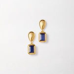 Brinco Pebble Pedra do Mês - Setembro (Safira) - Ouro 18K | SILLENE