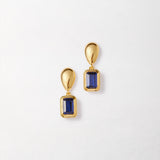 Brinco Pebble Pedra do Mês - Setembro (Safira) - Ouro 18K | SILLENE
