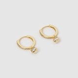 Brinco Rhodes Pedra - Ouro 18K | SILLENE