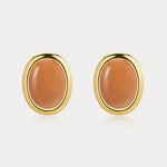 Brinco Sunset com Aventurina Vermelha - Ouro e Prata | SILLENE - acabamento em ouro 18K