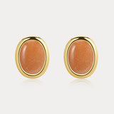 Brinco Sunset com Aventurina Vermelha - Ouro e Prata | SILLENE - acabamento em ouro 18K