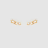 Brinco Três Estrelas Astra - Ouro 18K | SILLENE
