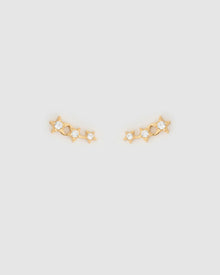 Brinco Três Estrelas Astra - Ouro 18K | SILLENE