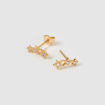 Brinco Três Estrelas Astra - Ouro 18K | SILLENE