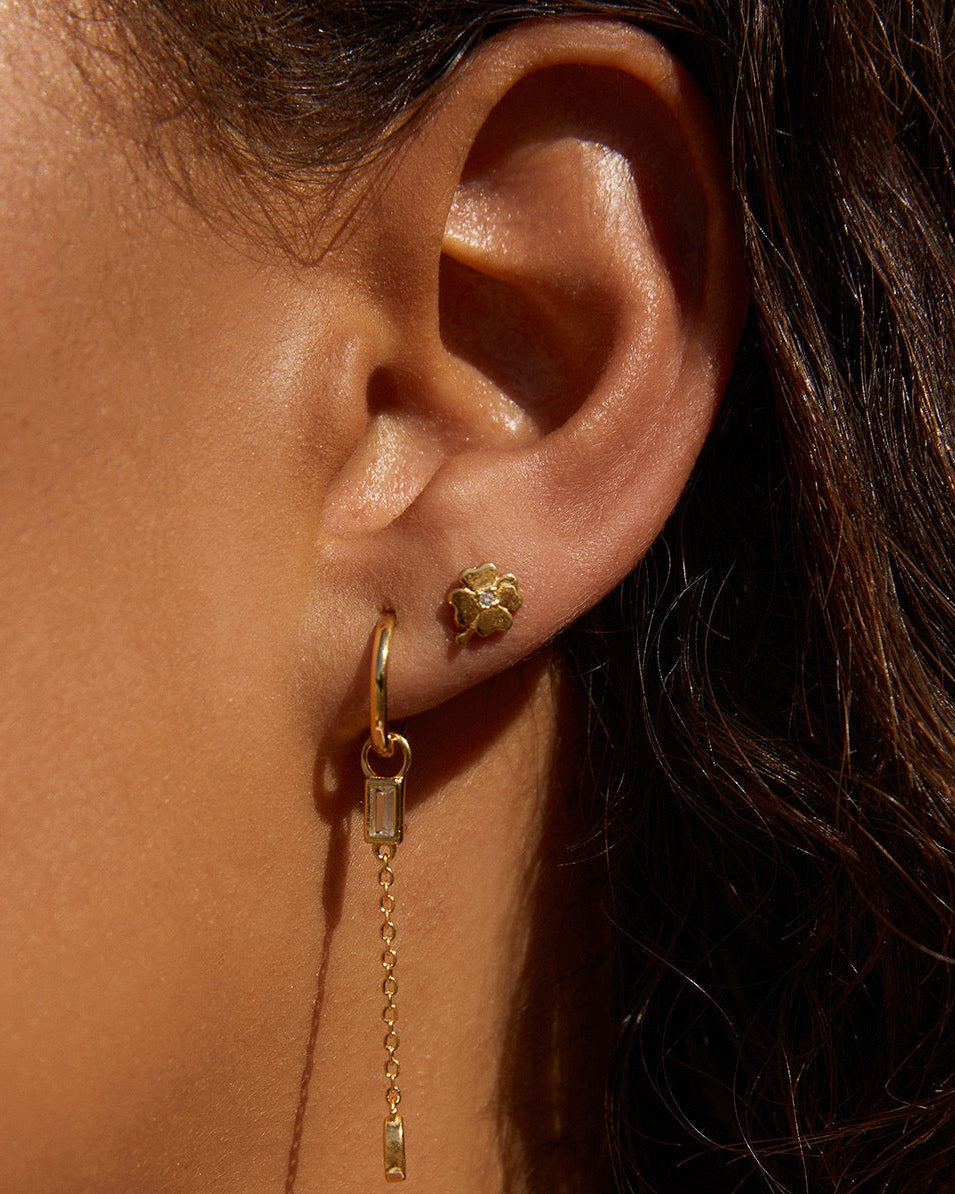 Brinco Trevo de Quatro Folhas - Ouro 18K - detalhe 02 | SILLENE