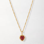 Colar Coração Grande Rubi - Ouro 18K | SILLENE