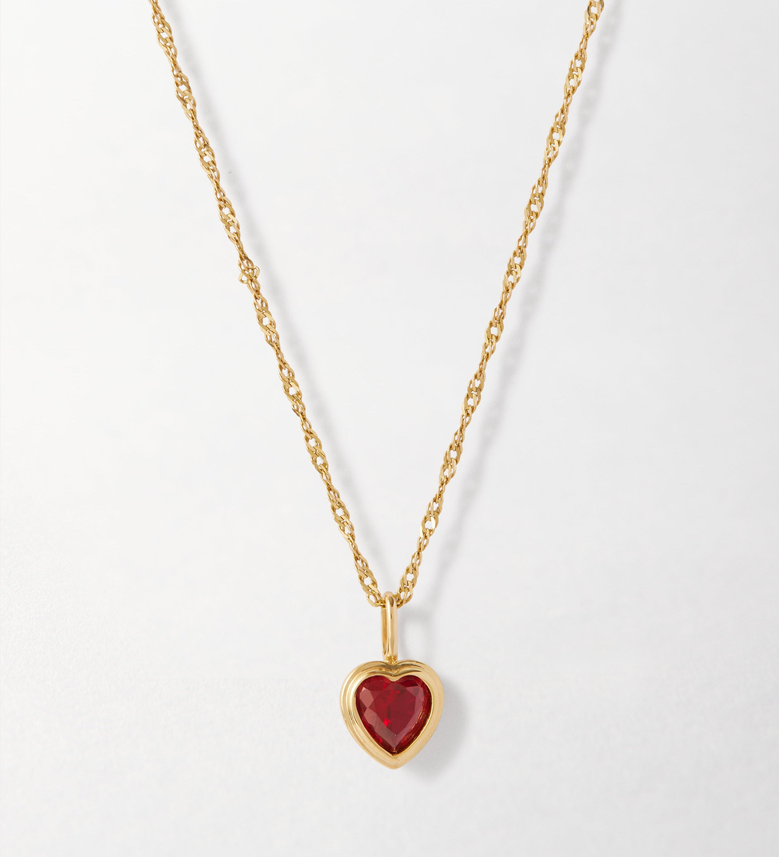 Colar Coração Grande Rubi - Ouro 18K | SILLENE