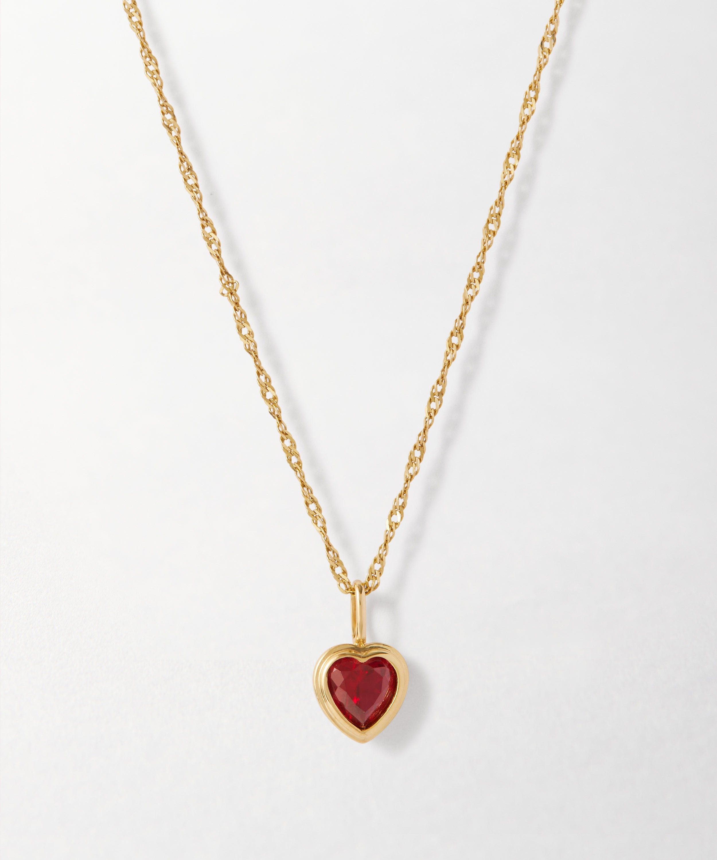 Colar Coração Grande Rubi - Ouro 18K | SILLENE