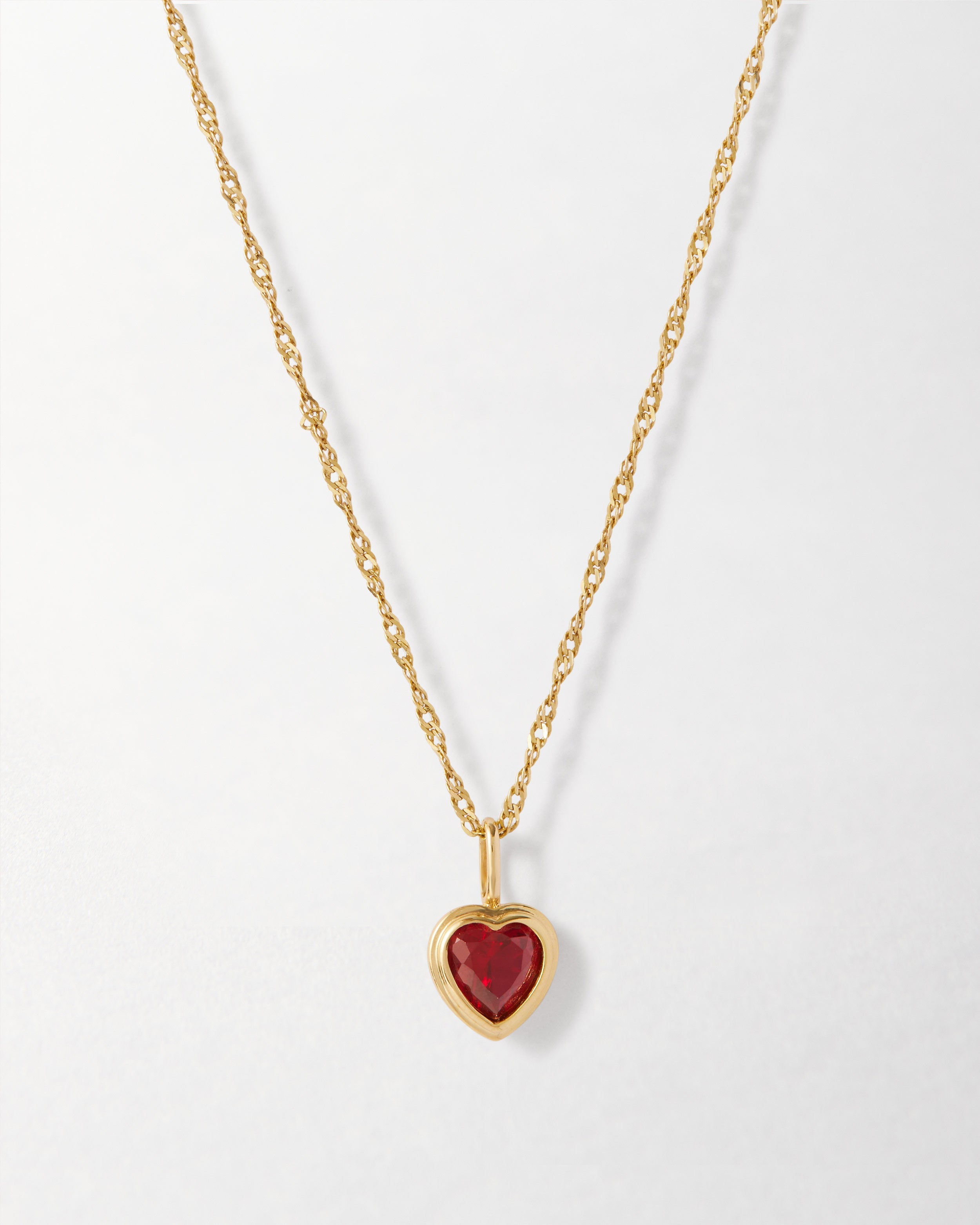 Colar Coração Grande Rubi - Ouro 18K | SILLENE