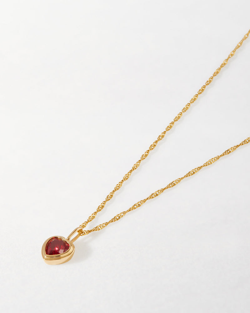 Colar Coração Grande Rubi - Ouro 18K | SILLENE