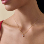 Colar Coração Grande Safira Branca - Ouro 18K | SILLENE