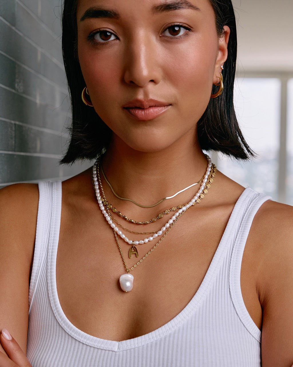 Colar Corda Pérola Abigail - Ouro 18K | SILLENE