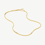Colar Corrente Cobra Quadrada Curta - Ouro 18K | SILLENE