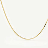 Colar Corrente Cobra Quadrada Curta - Ouro 18K | SILLENE