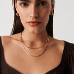 Colar Corrente Cobra Quadrada Média - Ouro 18K | SILLENE