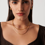 Colar Corrente Cobra Quadrada Média - Ouro 18K | SILLENE