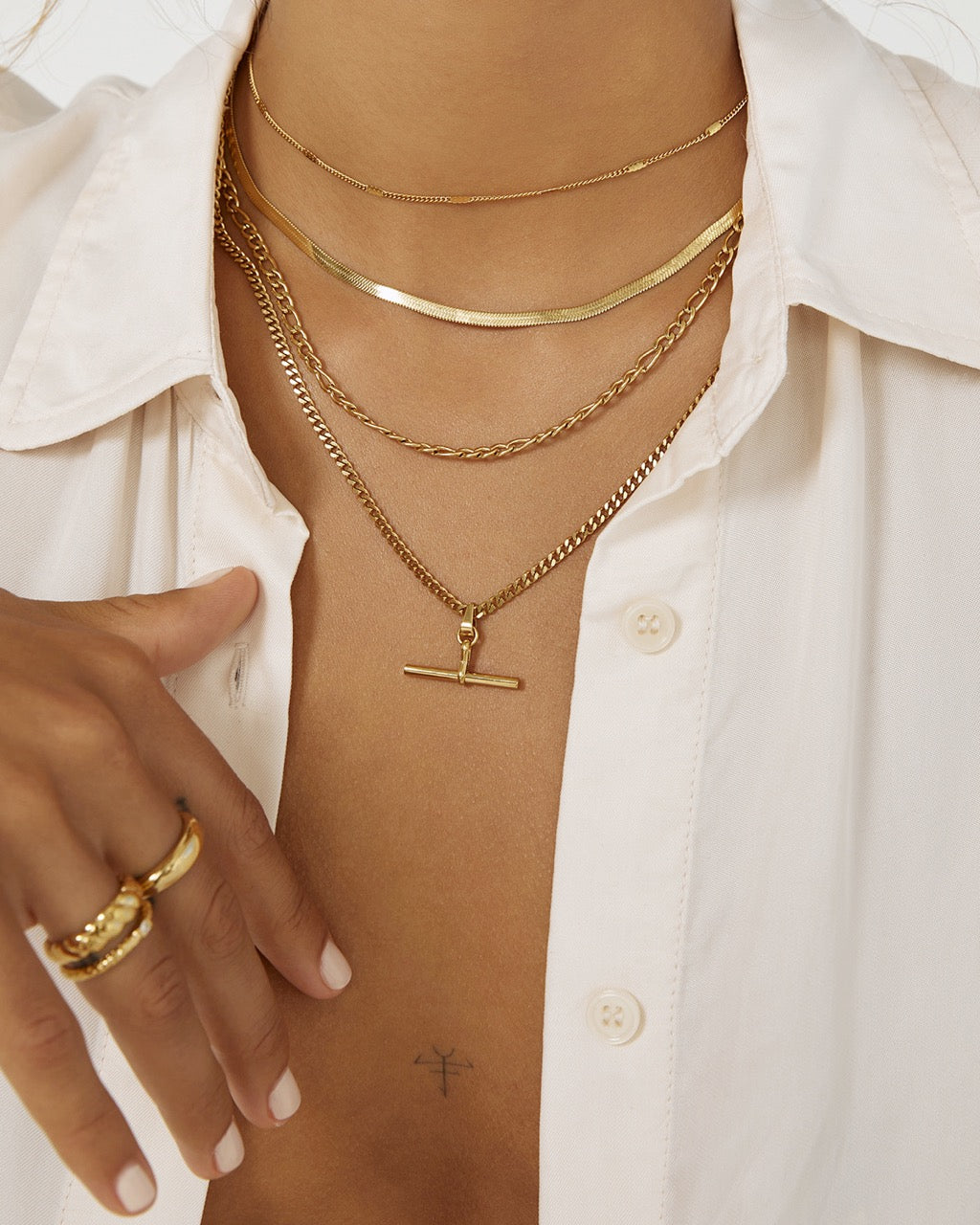 Colar Corrente Dupla Marcella - Ouro 18K | SILLENE