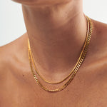 Colar Corrente Elos Achatados - Ouro 18K | SILLENE - detalhe