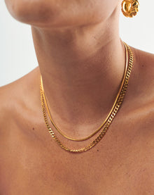 Colar Corrente Elos Achatados - Ouro 18K | SILLENE - detalhe