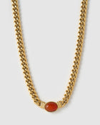 Colar Corrente Odette Ágata Vermelha - Ouro 18K | SILLENE