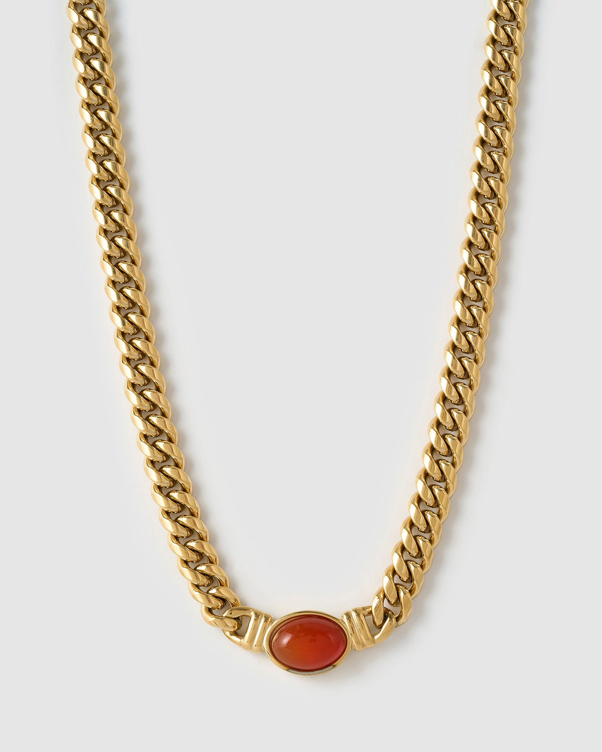 Colar Corrente Odette Ágata Vermelha - Ouro 18K | SILLENE